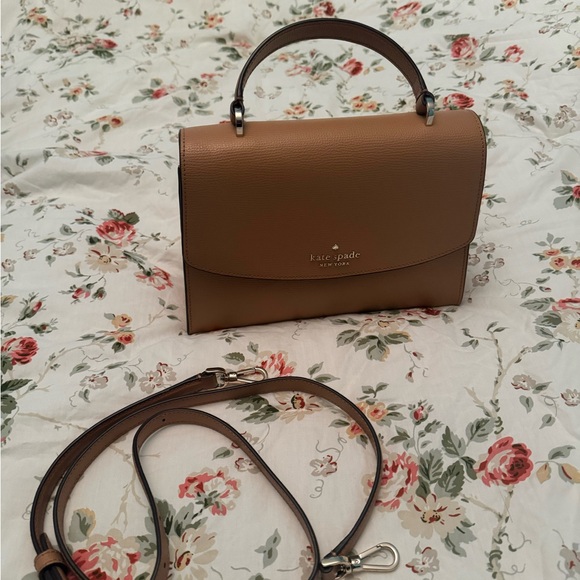 Kate Spade Tan Leather Satchel with Classic Silhouette - Picture 3 of 14